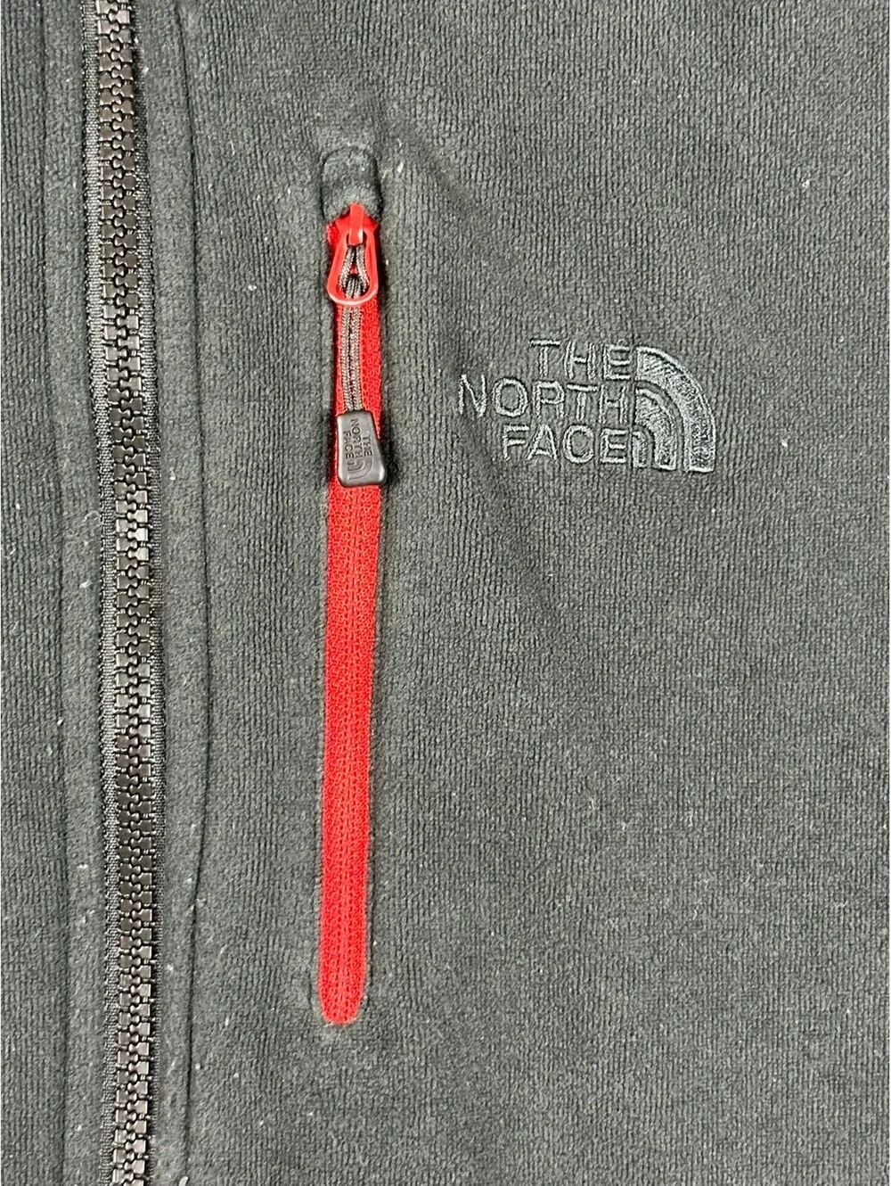 The North Face Polartec Fleece Jacket Mens Medium Full Zip Black Grey